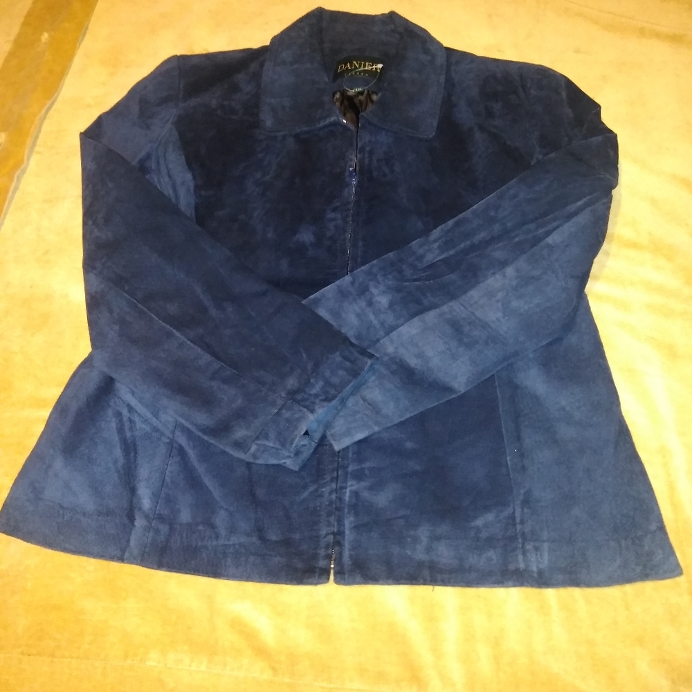 Gorgeous Woman Navy Blue Leather